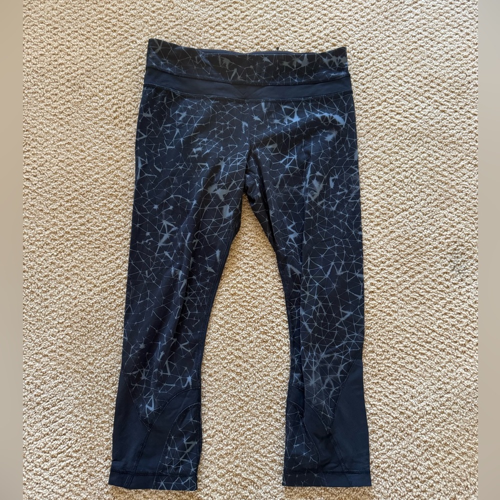 Lululemon capris black size 6 with mesh panel